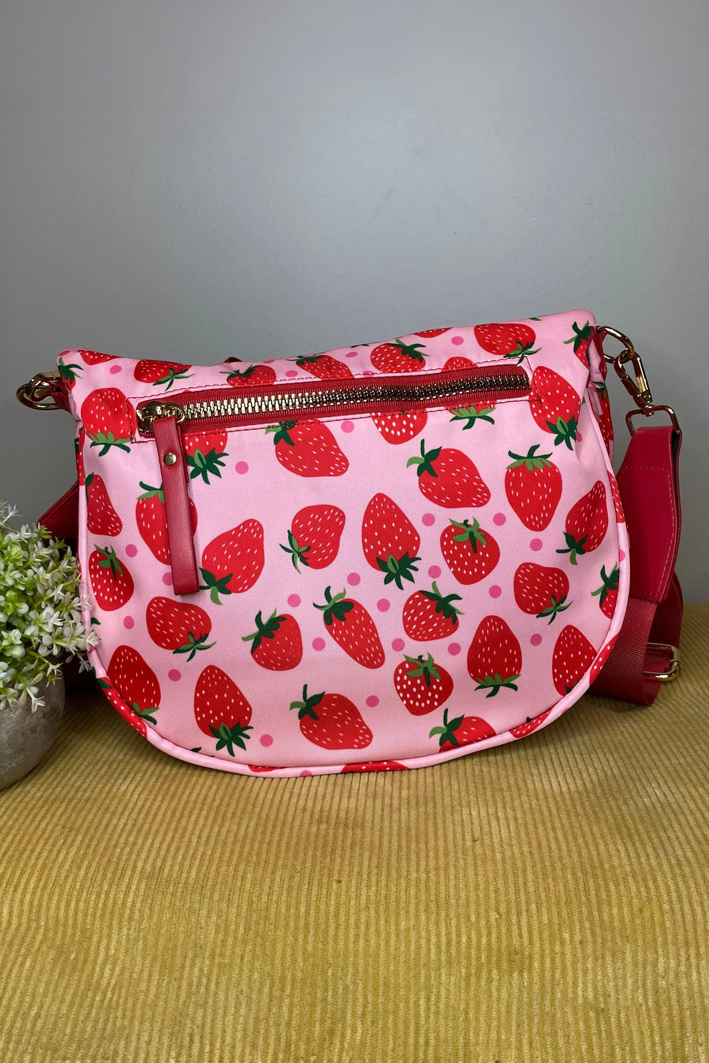 White Pretty Checkerboard Canvas Double Zip Crossbody Bag