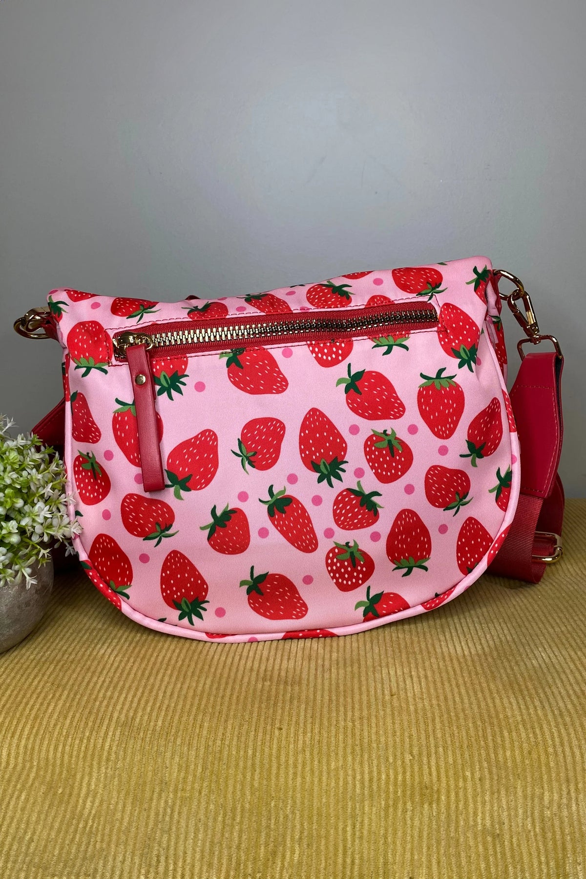 White Pretty Checkerboard Canvas Double Zip Crossbody Bag