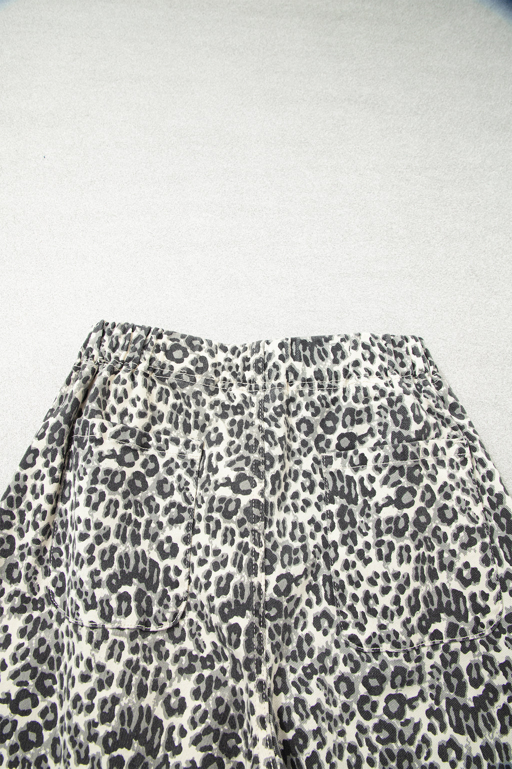 Brown Leopard Print Rainbow Striped Loose Jogger Jeans