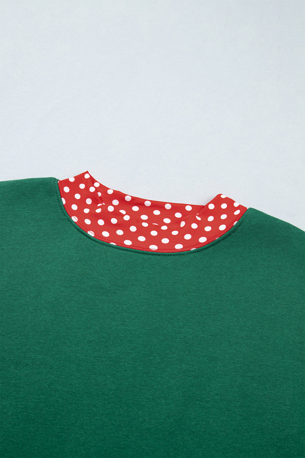Navy Blue Polka Dot Trim Baggy Pullover 2pcs Short Set