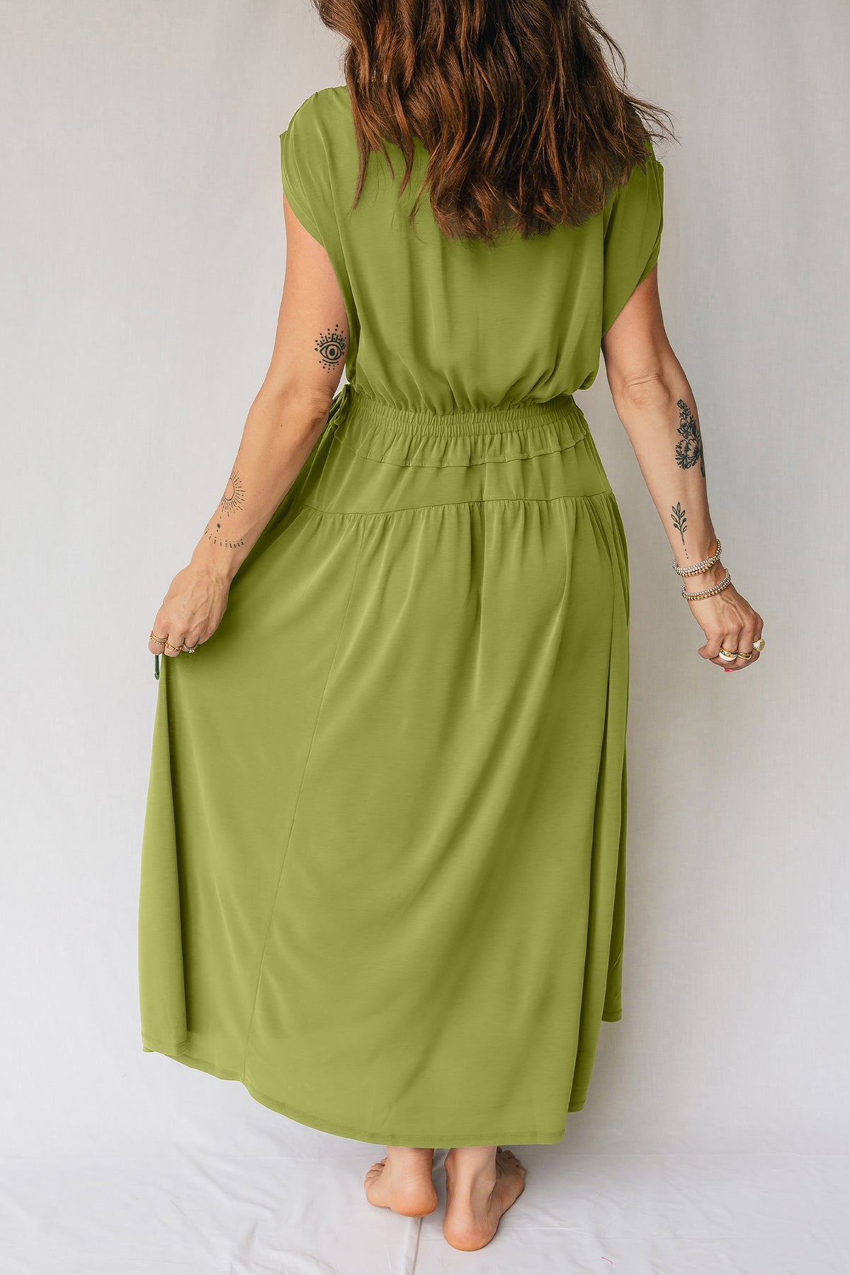 Fern Green Solid Versatile Maxi Dress