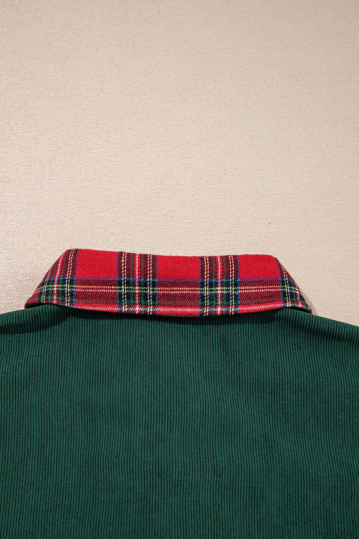 Blackish Green Plaid Pocket Button Long Sleeve Shift Shacket