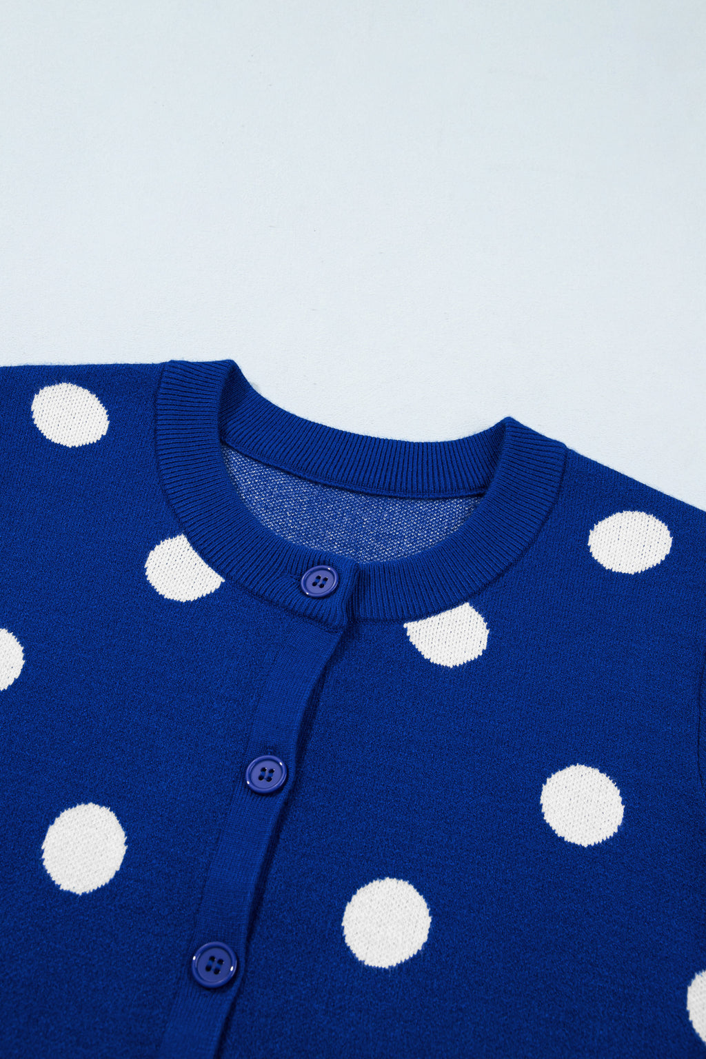 Fiery Red Casual Polka Dot Button Front Long Sleeve Sweater Cardigan