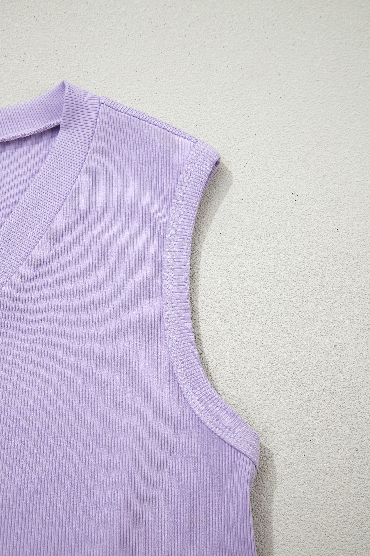 Purple Ribbed V Neck Tank Floral Patchwork Dress