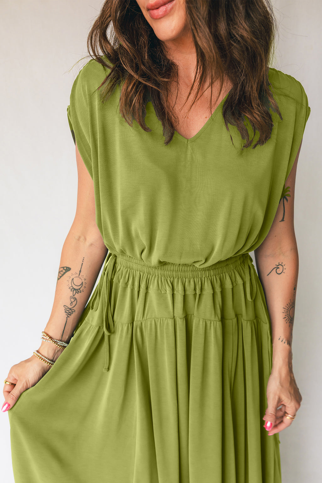 Fern Green Solid Versatile Maxi Dress
