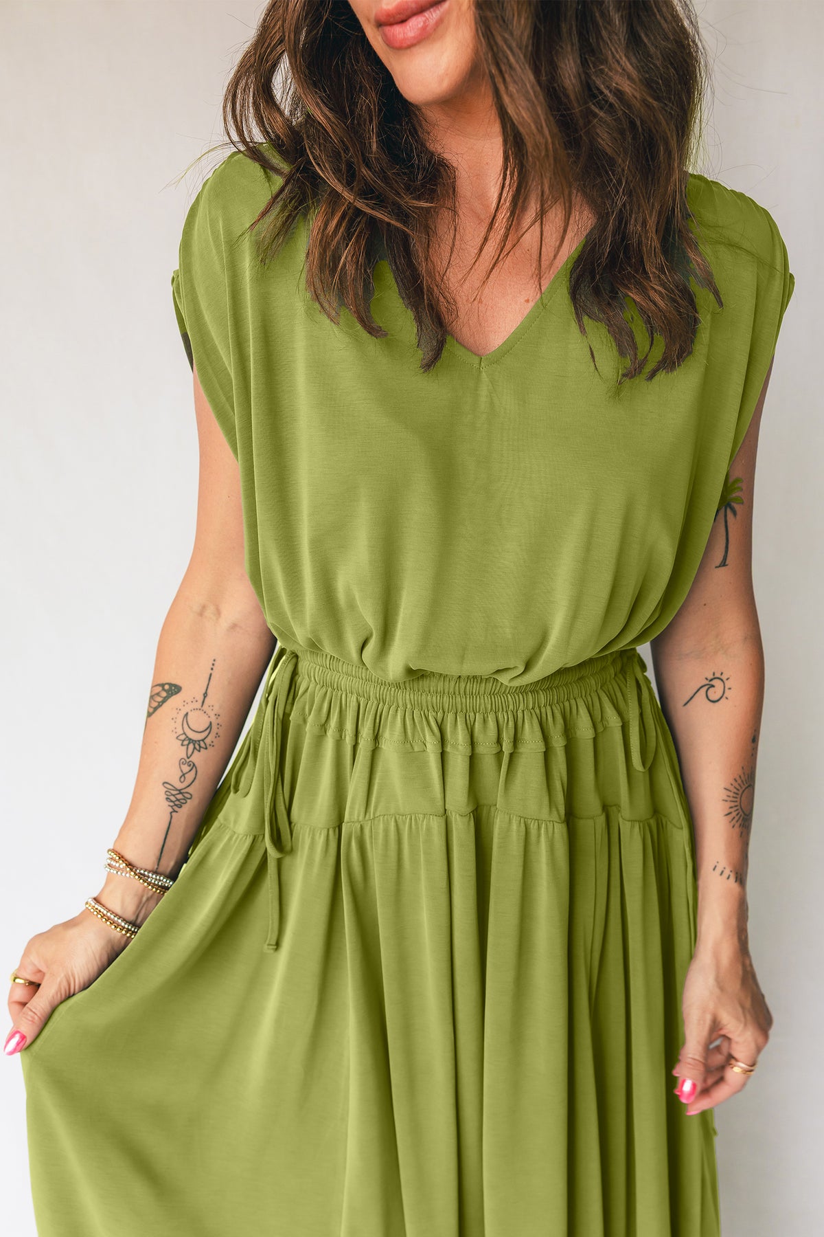 Fern Green Solid Versatile Maxi Dress