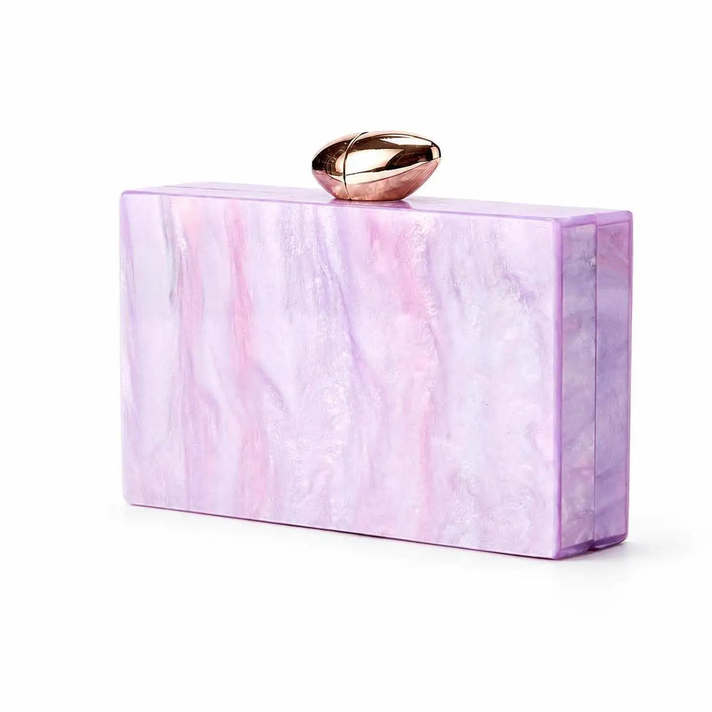 Purple Acrylic Luxury Box Clutch Bag Wedding Chain Handbag For Women Evening Bags Chic Party Shoulder Crossbody Bags Ladies Dinner Dress Purses