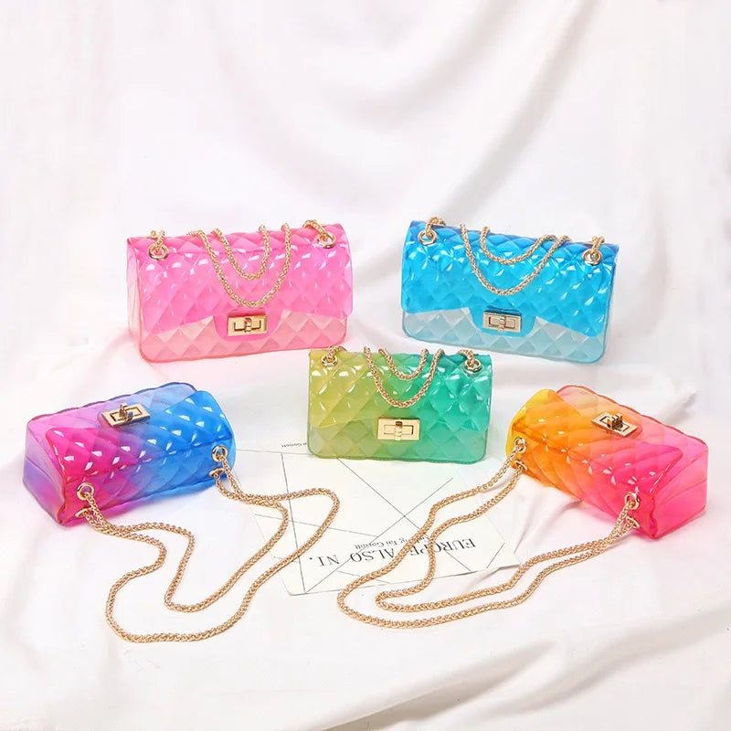 Gradient Rainbow Jelly Crossbody Bag
