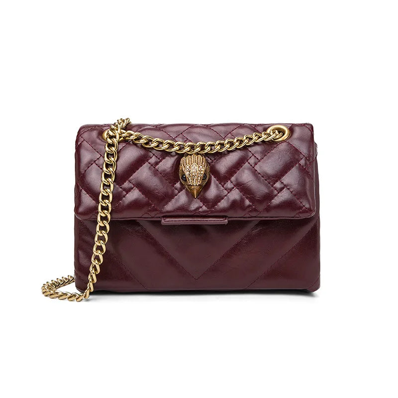 2026 New Metallic Rainbow Stripes Heart Bag PU Leather Chain Crossbody Purse