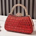 Silver Woman Bag Shine Bling Crown Hasp Diamond Shoulder Bag Crossbody Luxury Designers Rivet Clutch Party Evening Sparkly Purse