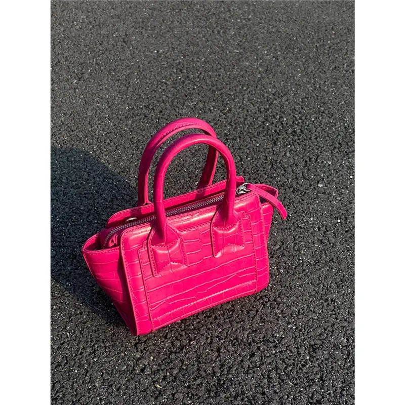 JIAERDI Crocodile Pattern Bucket Bag Women 2023 Harajuku Handle Casual Crossbody Bags Female Vintage Pink Y2k Hand Bag Aesthetic