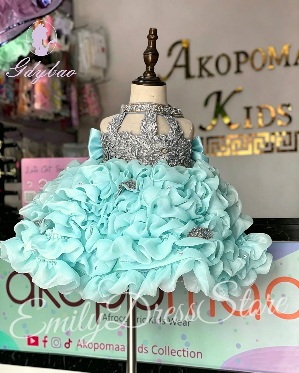 Customized Hot Pink Flower Girl Dress For Wedding Beaded Puffy Applique Knee Length Kids Birthday Pageant First Communion Gown
