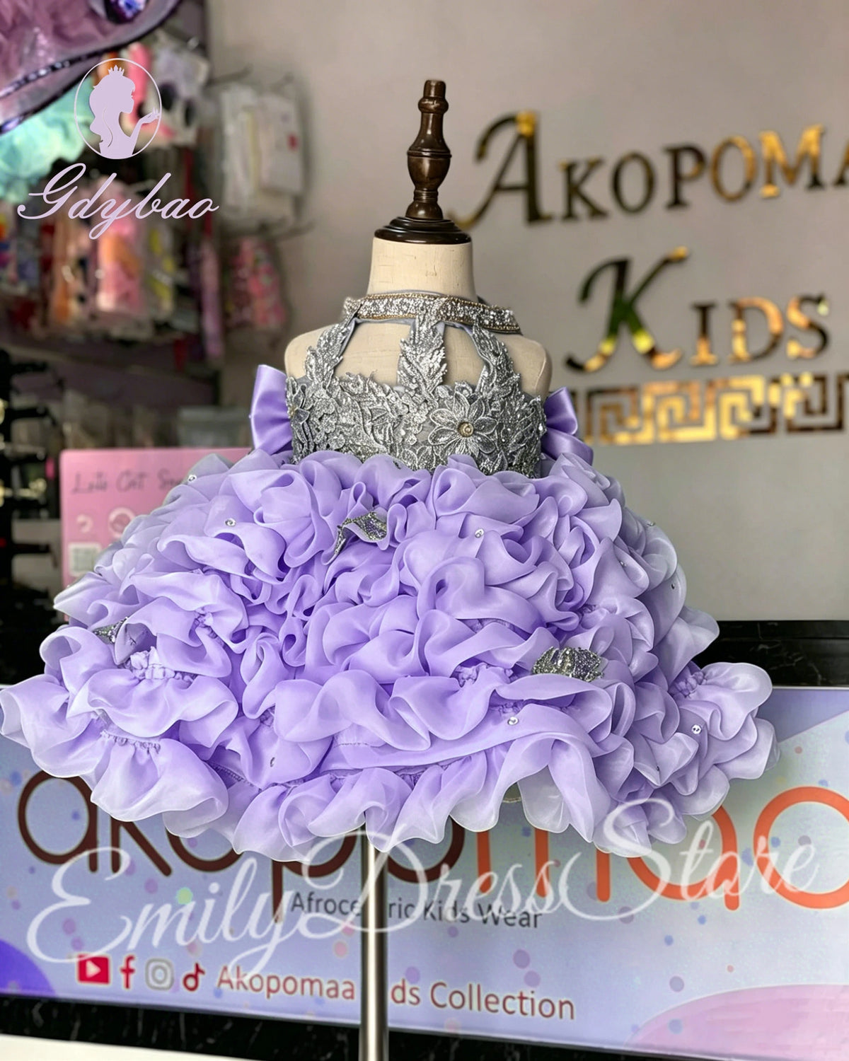 Customized Hot Pink Flower Girl Dress For Wedding Beaded Puffy Applique Knee Length Kids Birthday Pageant First Communion Gown