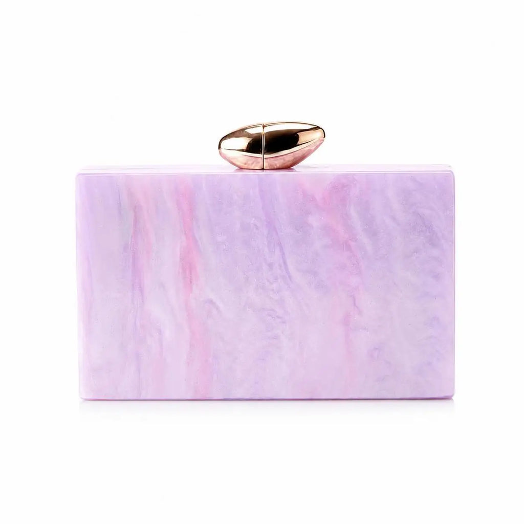 Purple Acrylic Luxury Box Clutch Bag Wedding Chain Handbag For Women Evening Bags Chic Party Shoulder Crossbody Bags Ladies Dinner Dress Purses