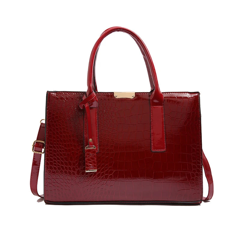 Crocodile Women's Crossbody Patent Leather Women's Messenger Bag Bag High Quality Ladies Handbag