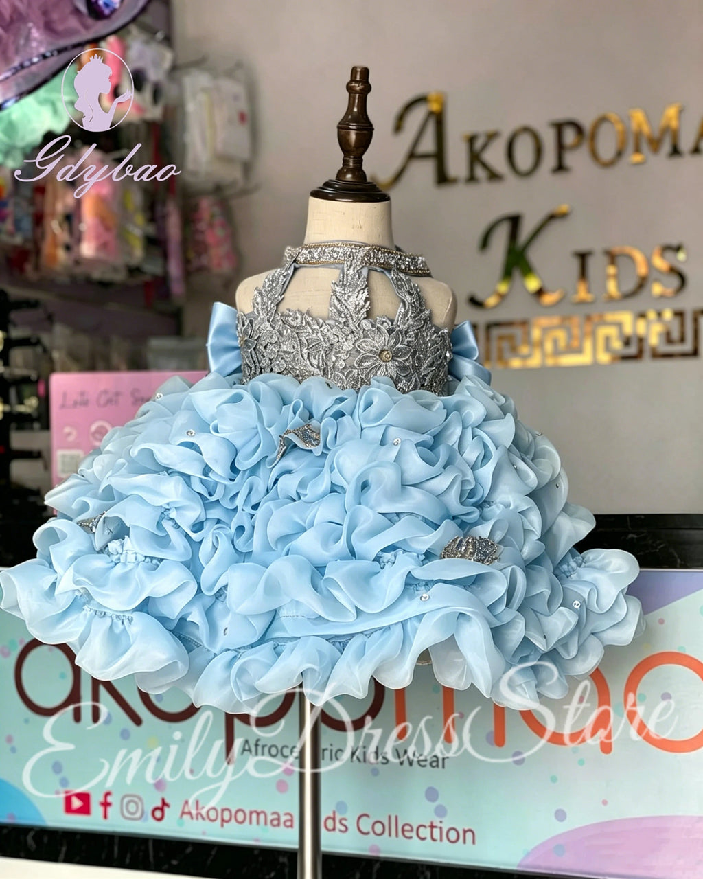 Customized Hot Pink Flower Girl Dress For Wedding Beaded Puffy Applique Knee Length Kids Birthday Pageant First Communion Gown