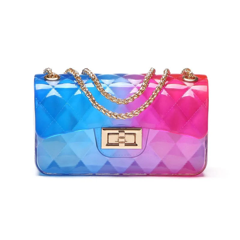Gradient Rainbow Jelly Crossbody Bag