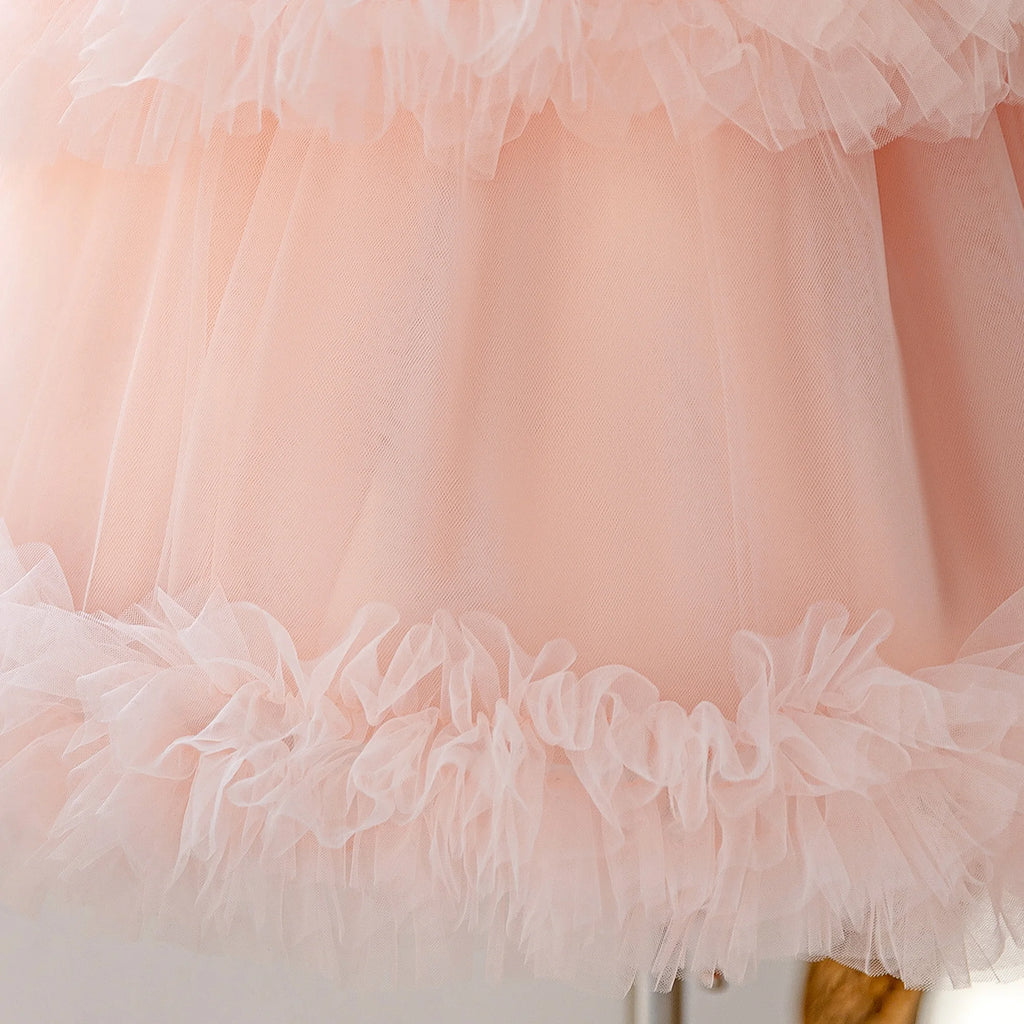 Elegant Floral Bow Princess Dress