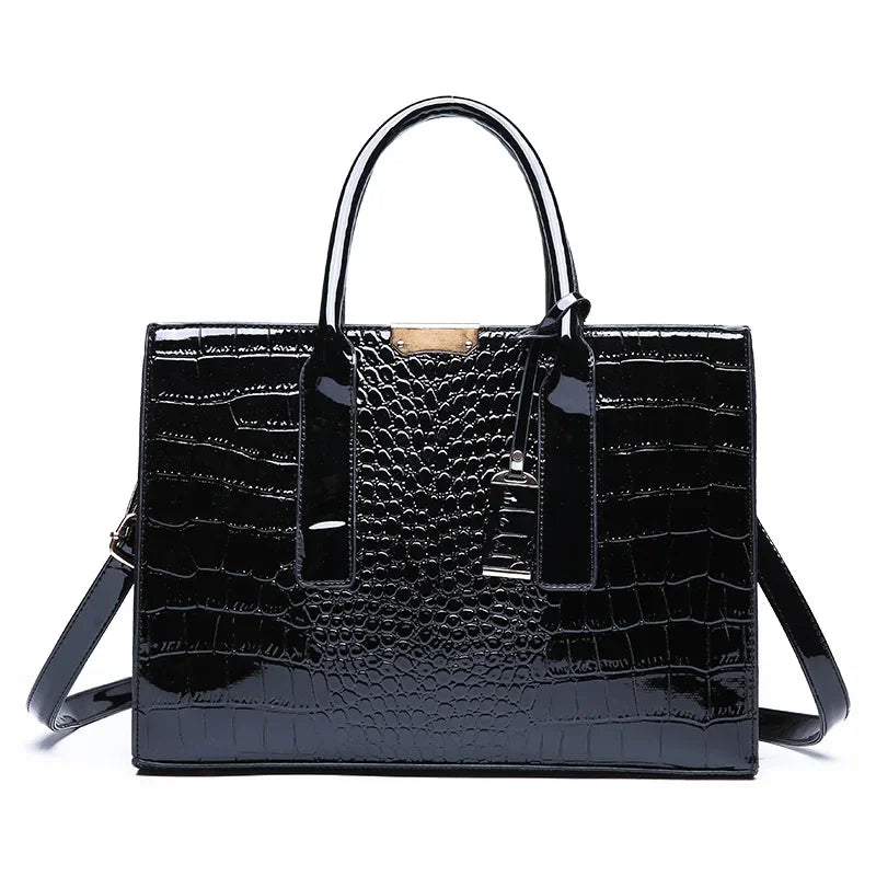 Crocodile Women's Crossbody Patent Leather Women's Messenger Bag Bag High Quality Ladies Handbag