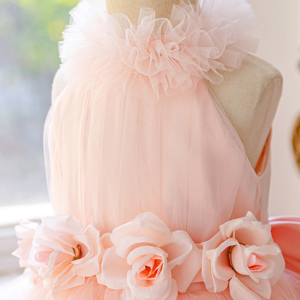 Elegant Floral Bow Princess Dress