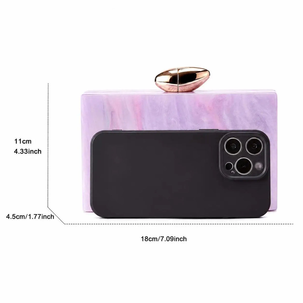 Purple Acrylic Luxury Box Clutch Bag Wedding Chain Handbag For Women Evening Bags Chic Party Shoulder Crossbody Bags Ladies Dinner Dress Purses