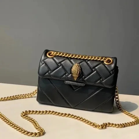2026 New Metallic Rainbow Stripes Heart Bag PU Leather Chain Crossbody Purse