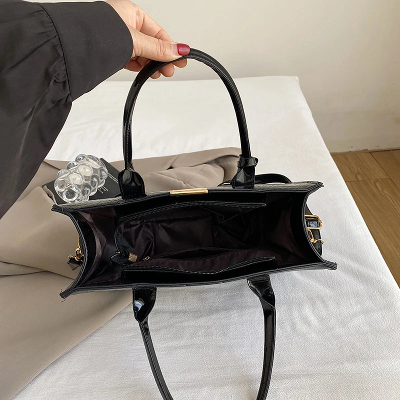Crocodile Women's Crossbody Patent Leather Women's Messenger Bag Bag High Quality Ladies Handbag