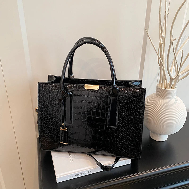 Crocodile Women's Crossbody Patent Leather Women's Messenger Bag Bag High Quality Ladies Handbag