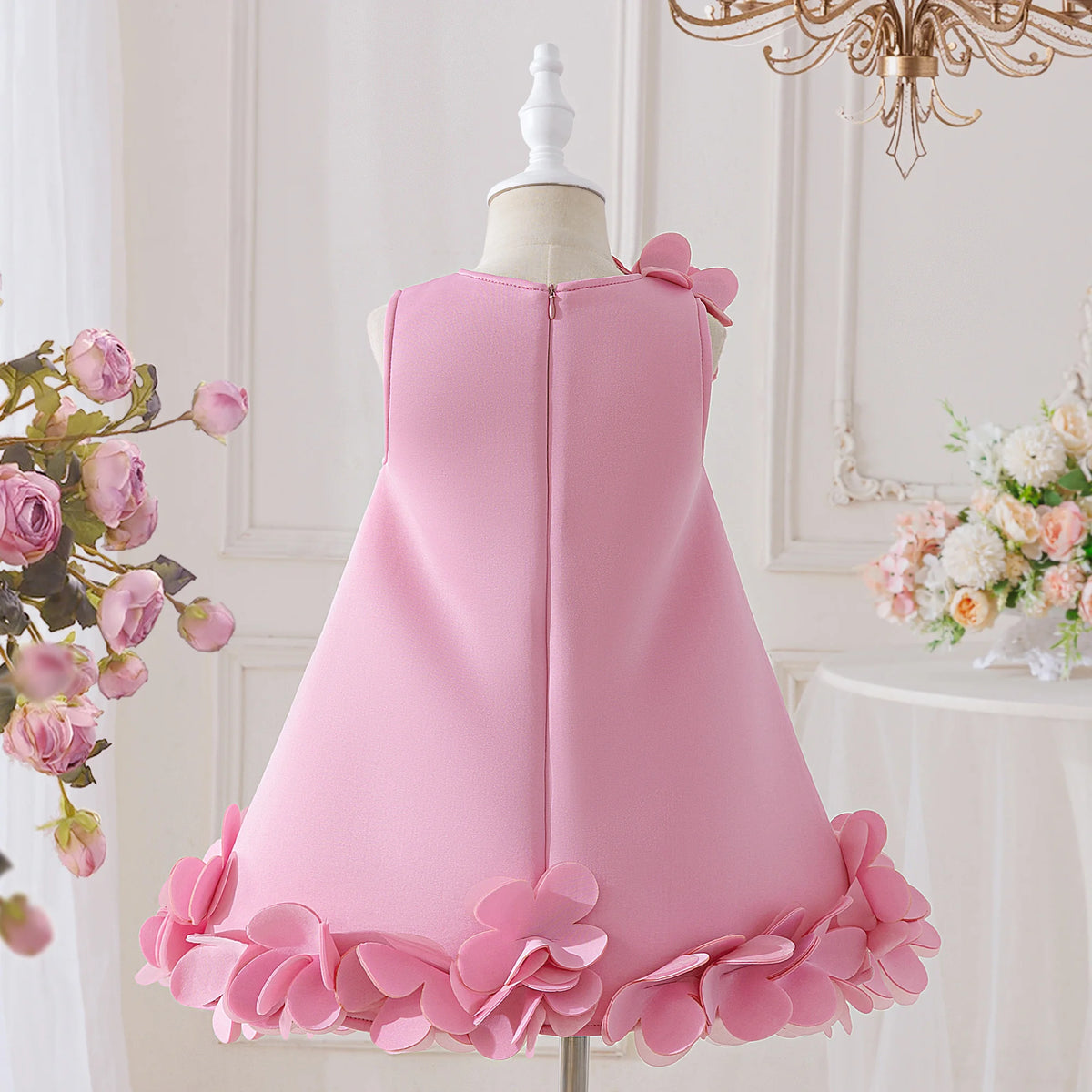 Summer 3D Flower Princess Girls Party Dress 4-8 Yrs Elegant Wedding Bridesmaids Prom Dresses Girl Birthday Evening Kids Clothing