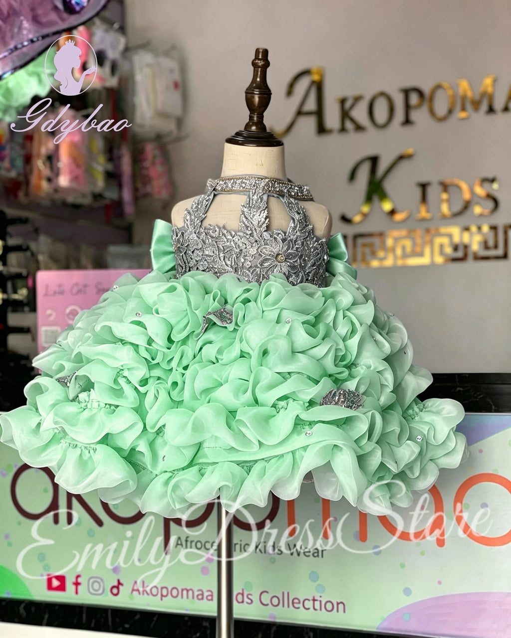 Customized Hot Pink Flower Girl Dress For Wedding Beaded Puffy Applique Knee Length Kids Birthday Pageant First Communion Gown