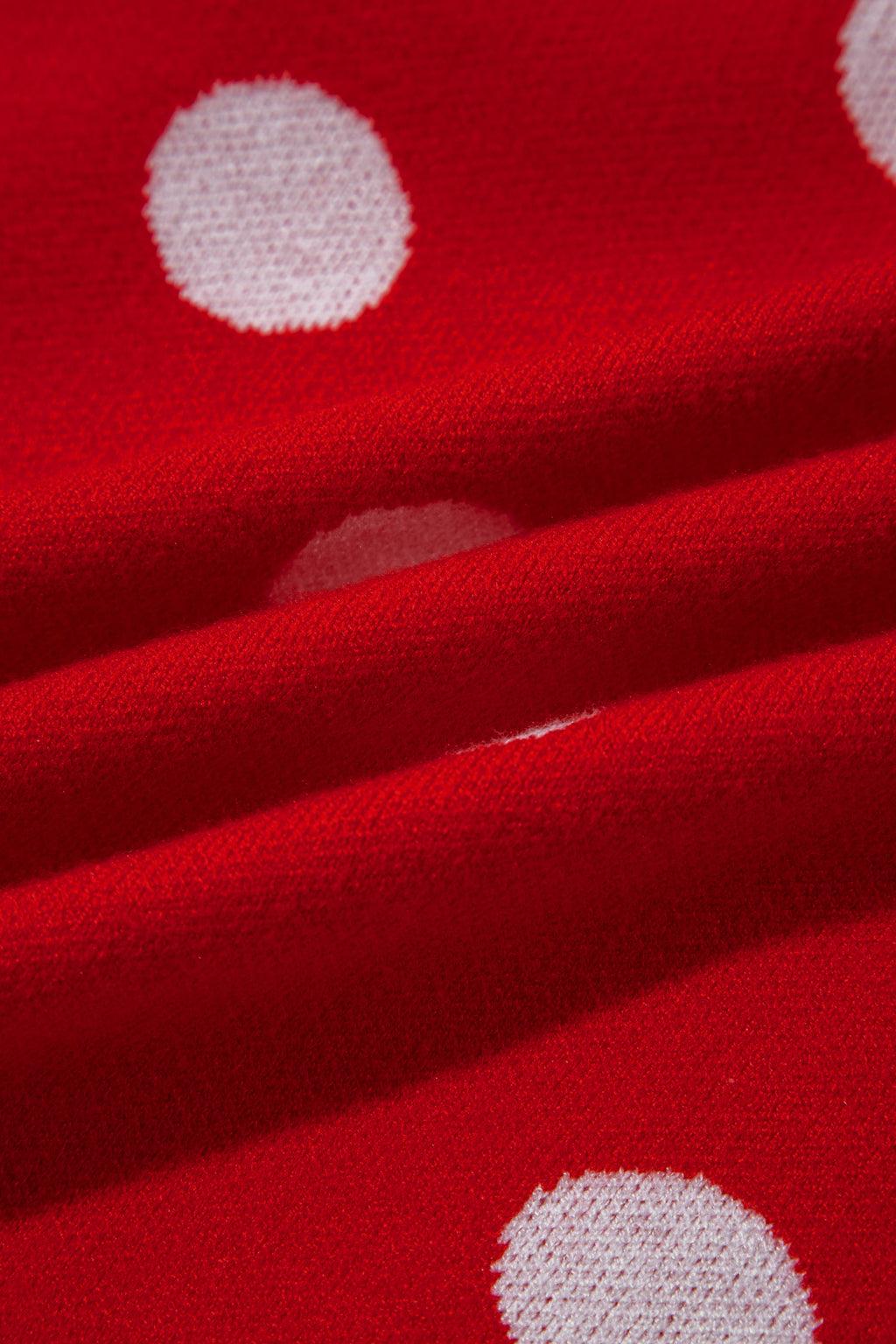 Fiery Red Casual Polka Dot Button Front Long Sleeve Sweater Cardigan