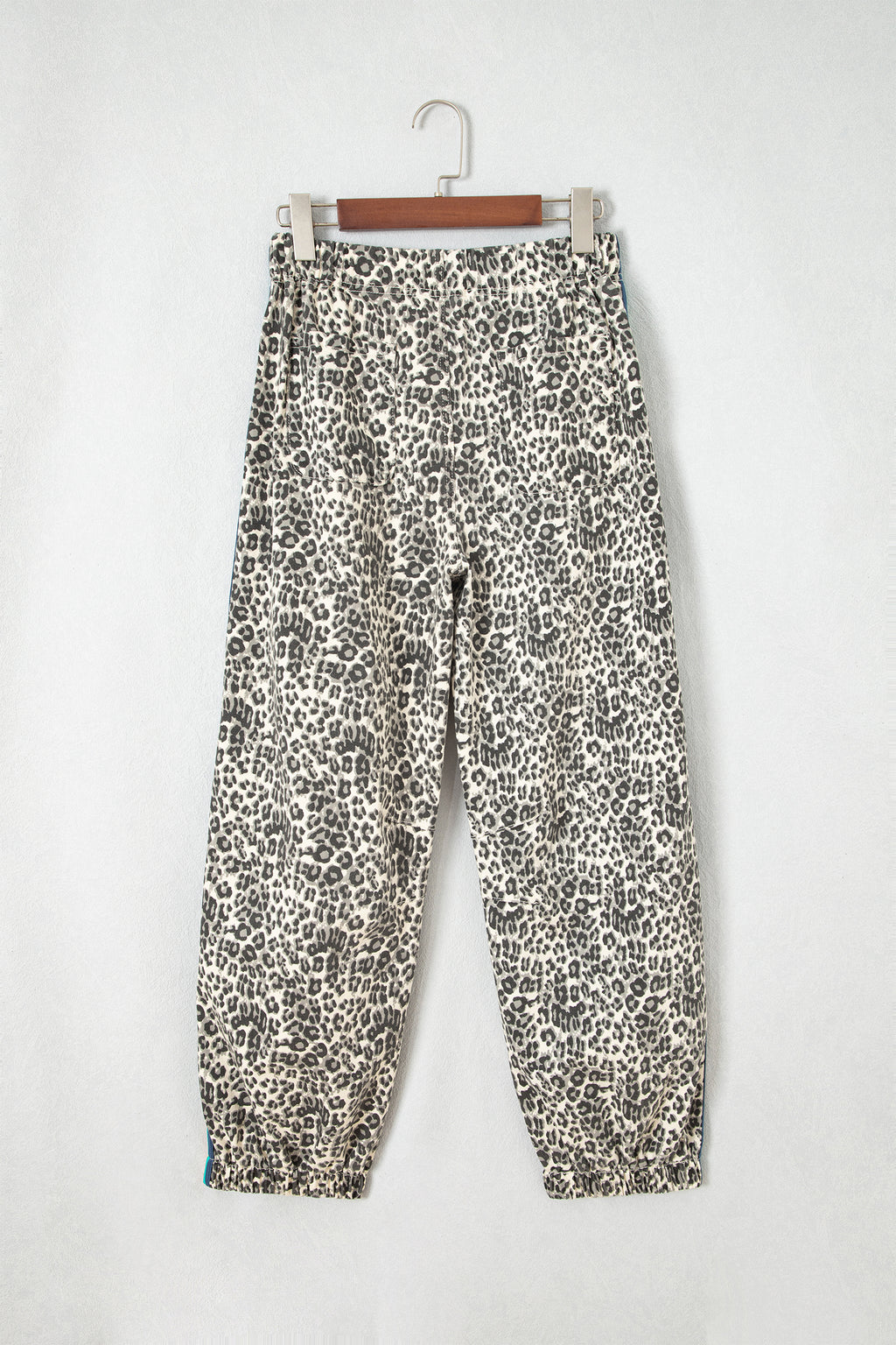 Brown Leopard Print Rainbow Striped Loose Jogger Jeans
