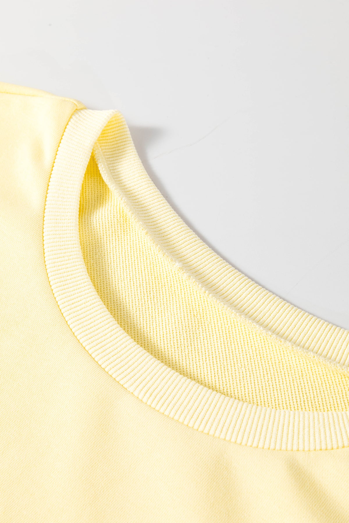 Yellow Cream Eyelet Embroidered Loose T Shirt Dress