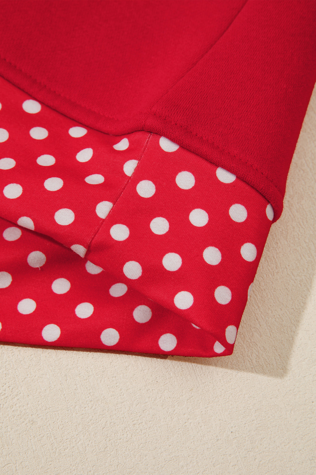 Dirty blue Polka Dot Patchwork Round Neck Plus Size Sweatshirt