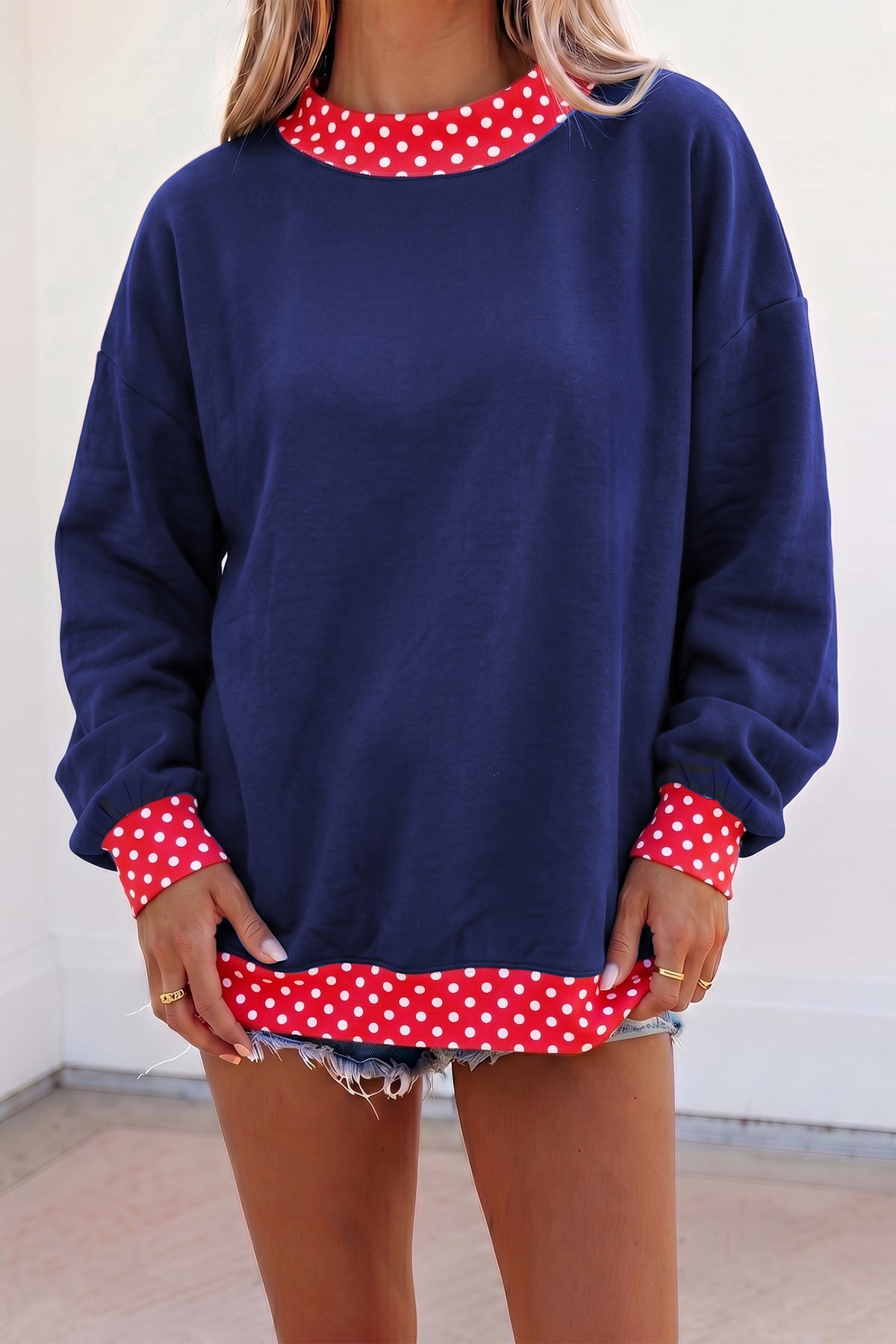 Pink Polka Dot Sweatshirt