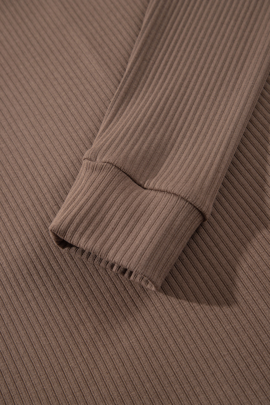 Peacock Blue V Neck Ribbed Stitched Detail Long Sleeve Top