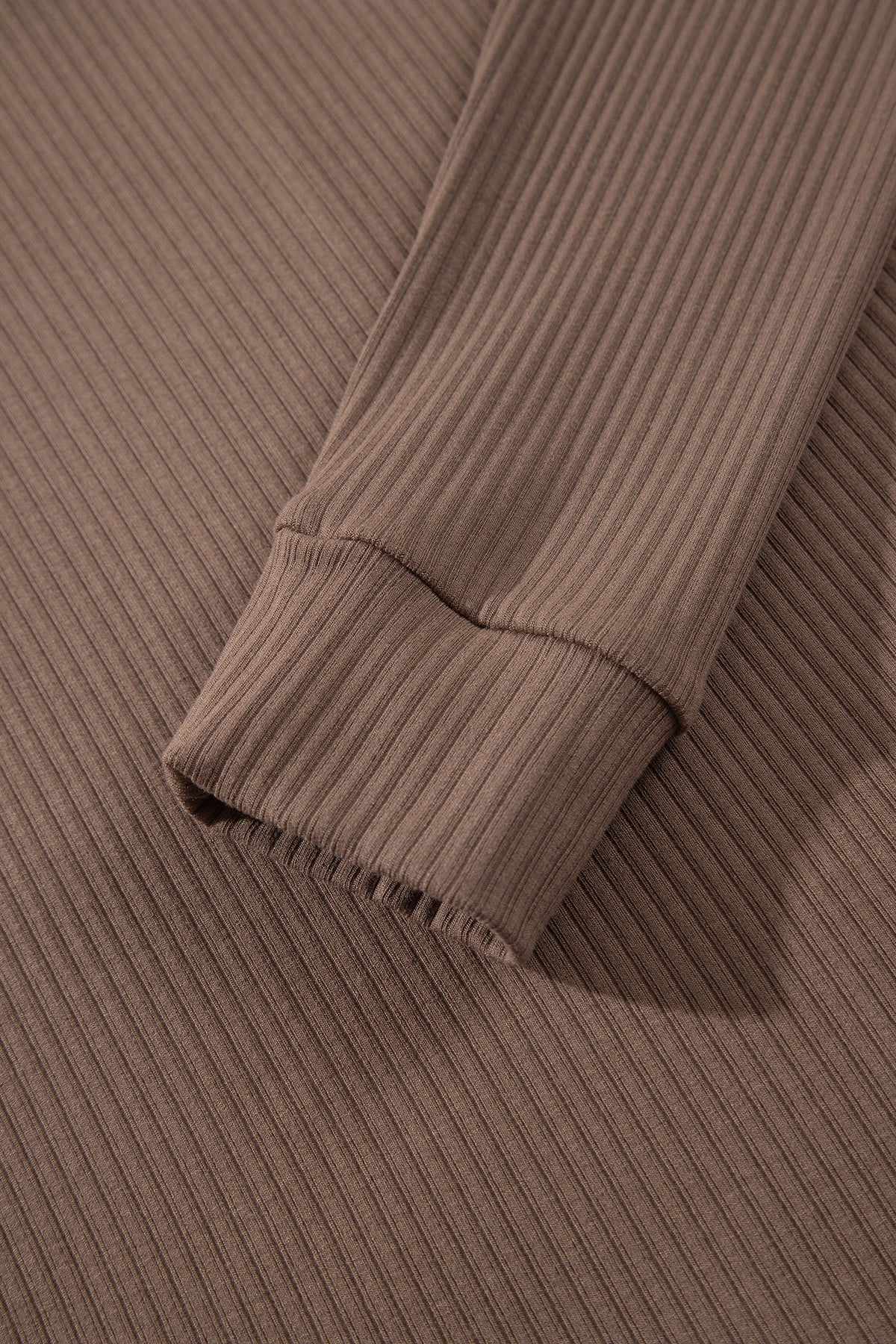 Peacock Blue V Neck Ribbed Stitched Detail Long Sleeve Top