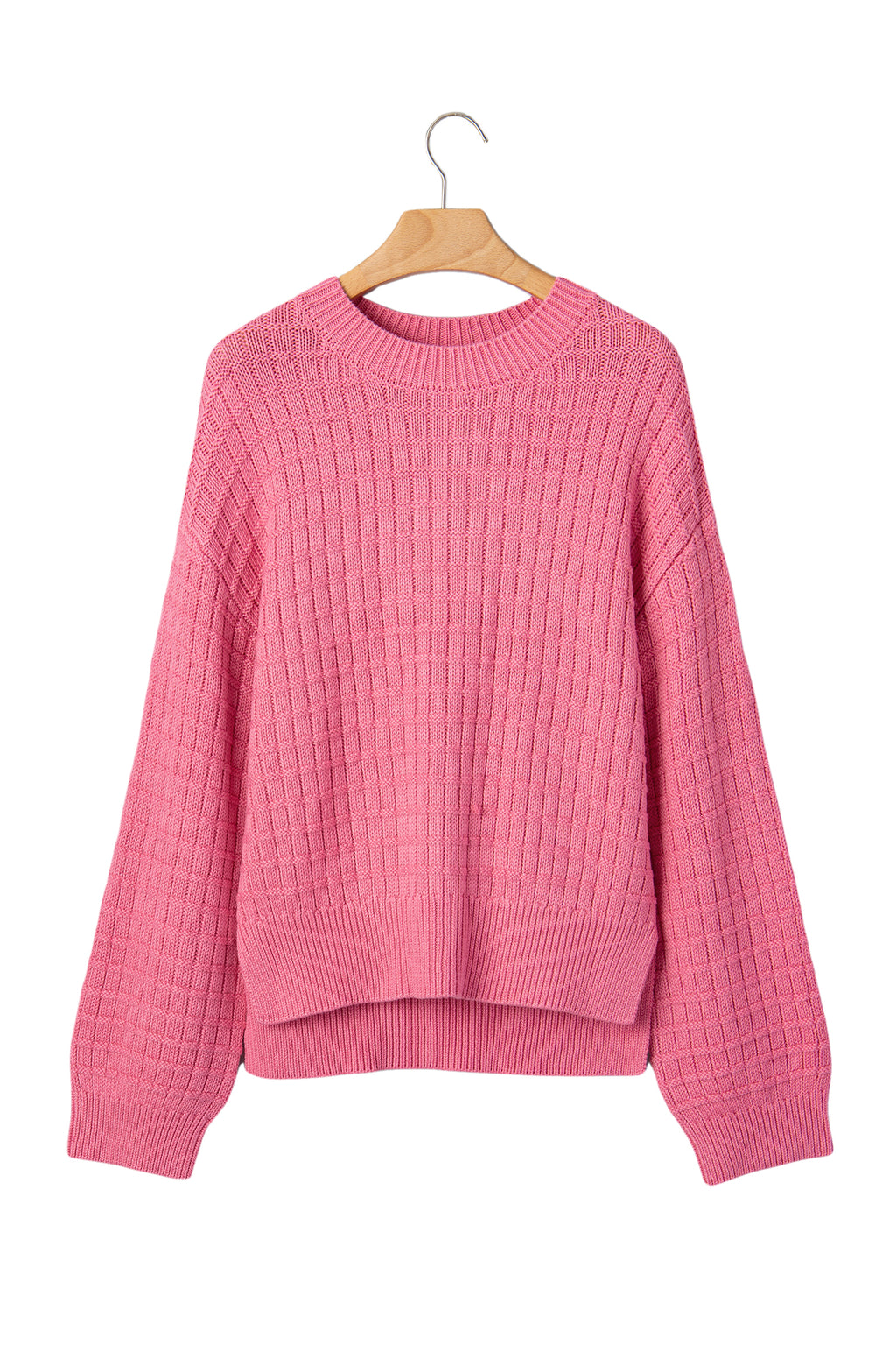 Peach Blossom Drop Shoulder Long Sleeve Knit Regular Fit Sweater