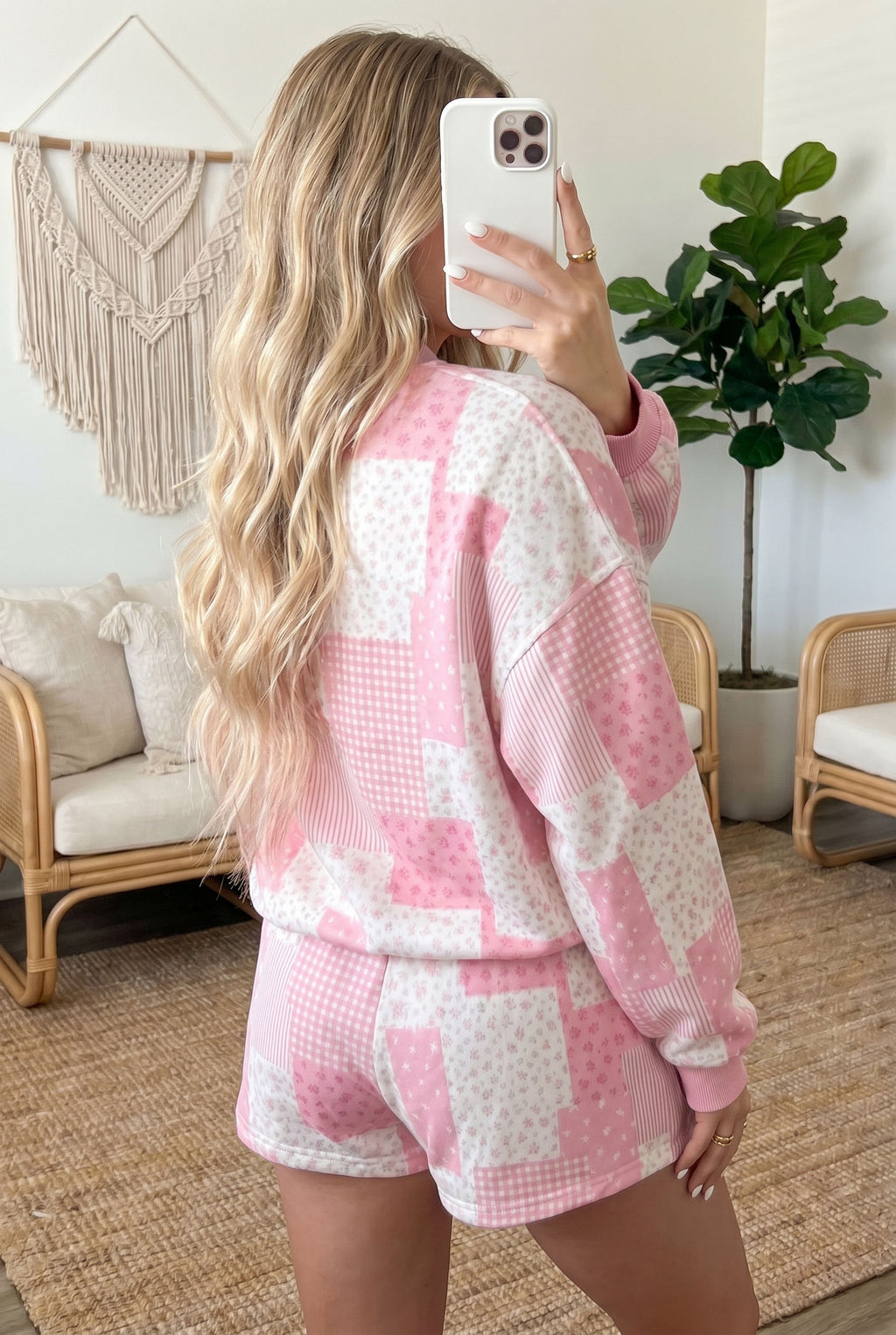 Sky Blue Floral Print Shorts Set