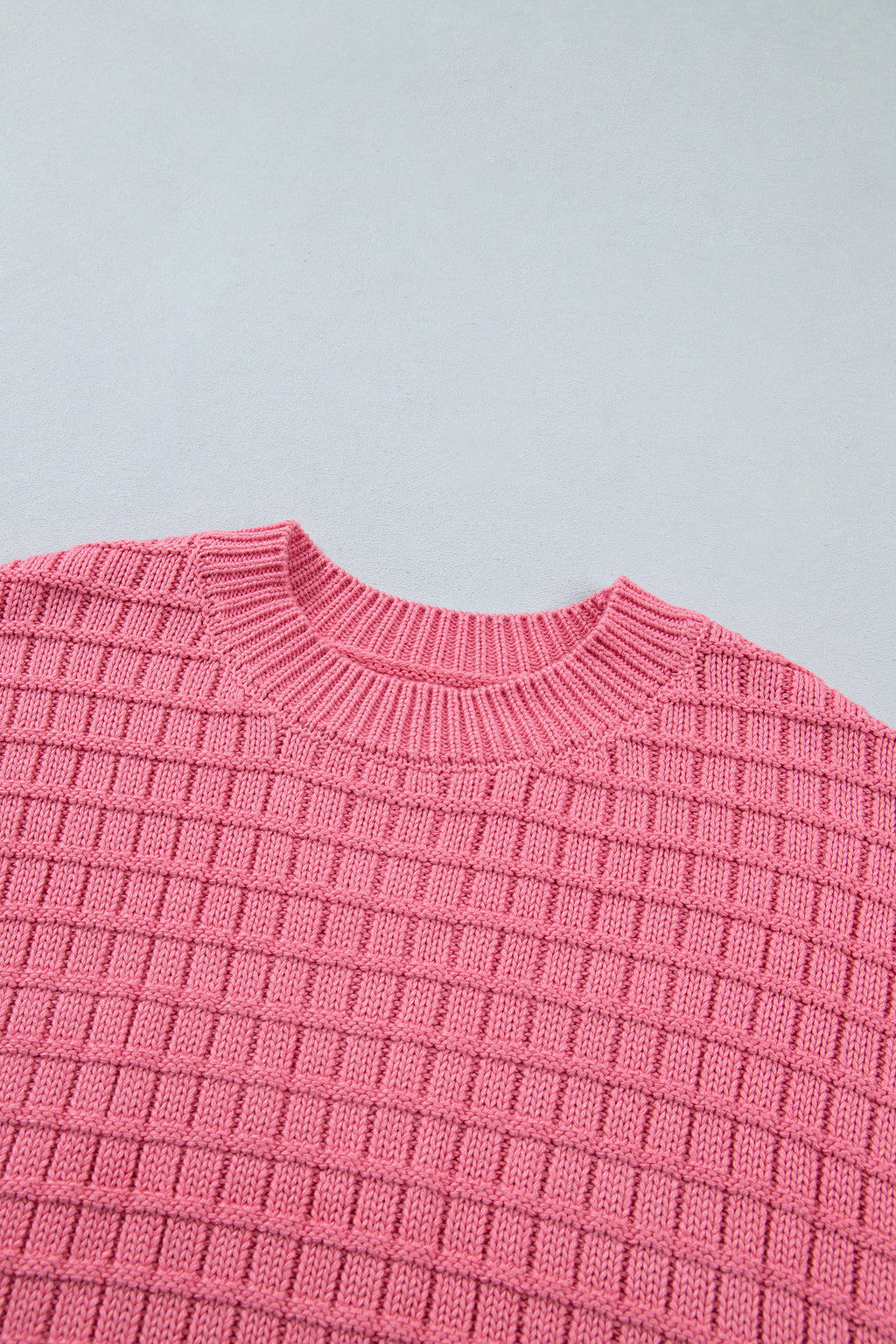 Peach Blossom Drop Shoulder Long Sleeve Knit Regular Fit Sweater