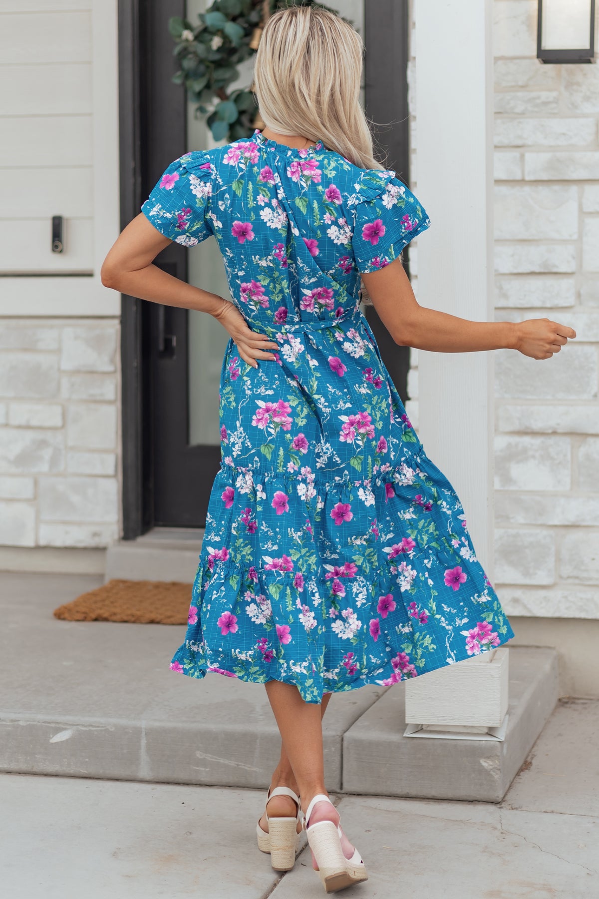Blue Floral Long Dress