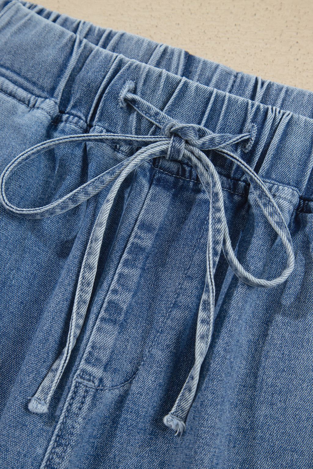Dusk Blue Elastic Waist Harem Ankle Length Jeans