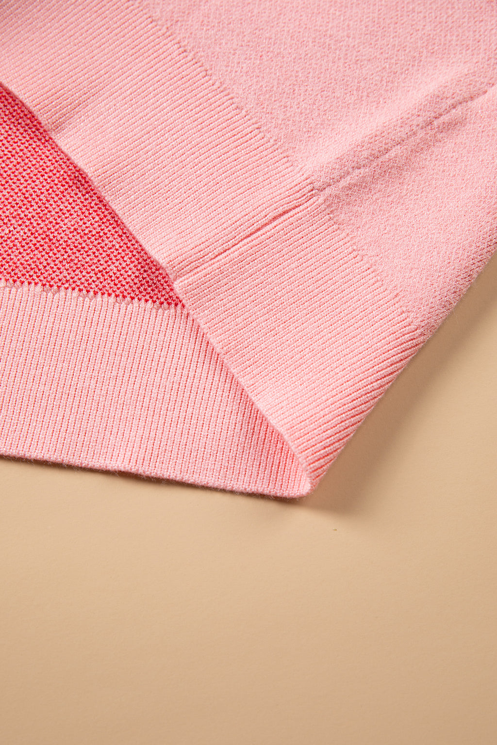 Gossamer Pink Drop Shoulder Round Neck Towel Embroidery Slogan Pullover Sweater