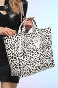 Brown Leopard PU Leather Water Proof Tote Bag