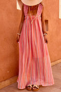 Pink Stripe Vacation Maxi Dress
