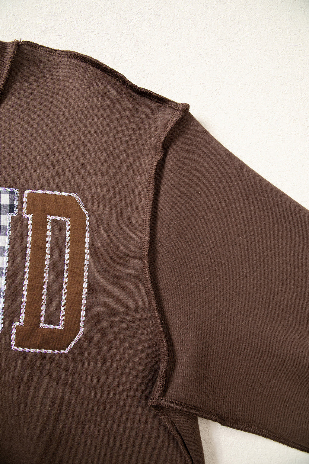 Gray WWJD Mixed Pattern Embroidered Patch Graphic Mock Neck Sweatshirt
