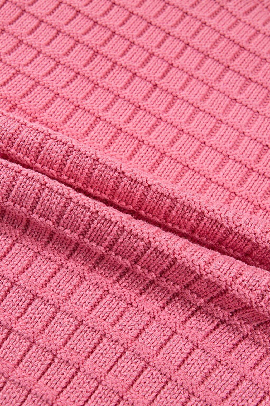 Peach Blossom Drop Shoulder Long Sleeve Knit Regular Fit Sweater