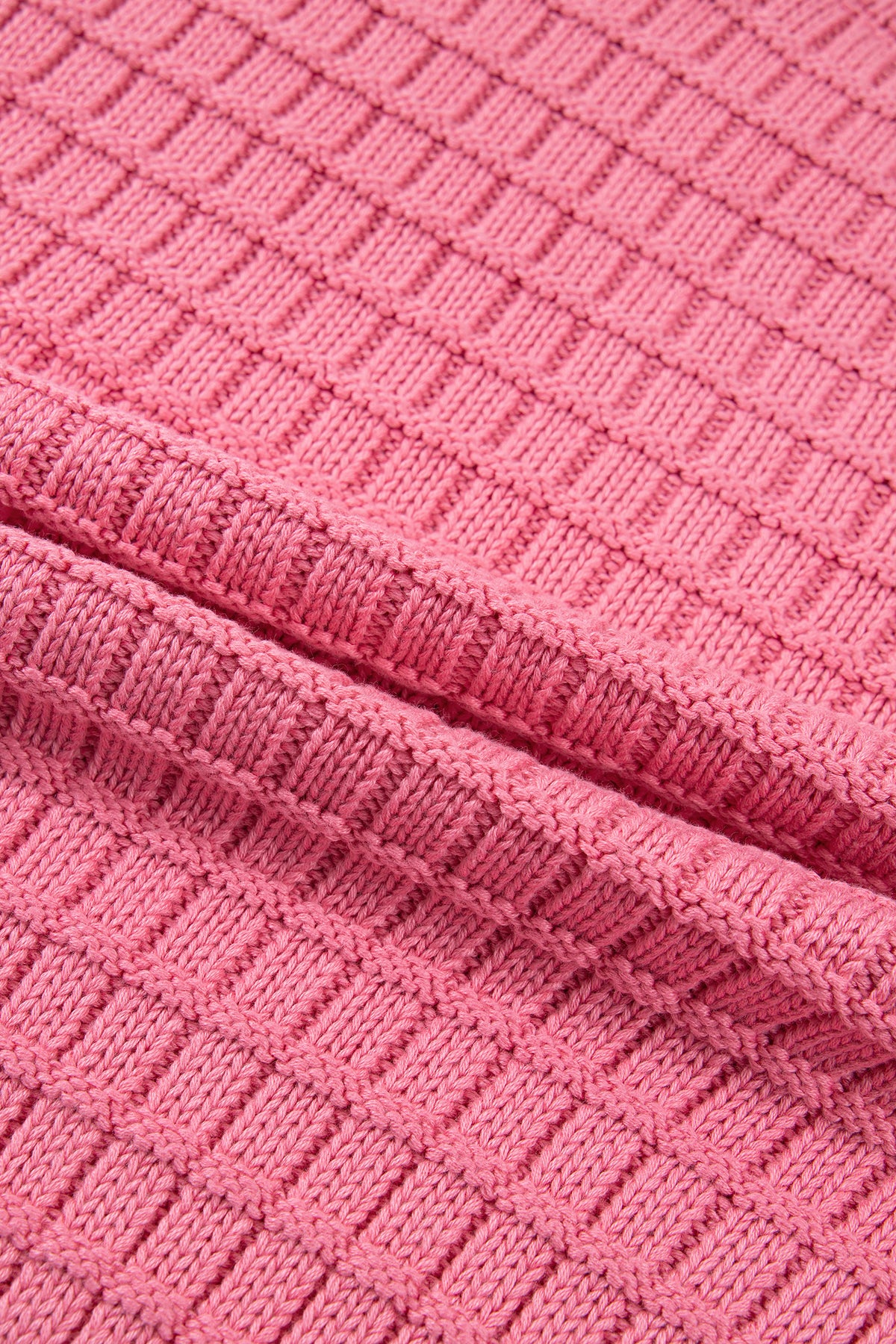 Peach Blossom Drop Shoulder Long Sleeve Knit Regular Fit Sweater