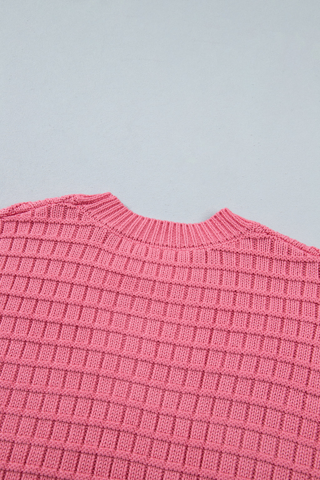 Peach Blossom Drop Shoulder Long Sleeve Knit Regular Fit Sweater