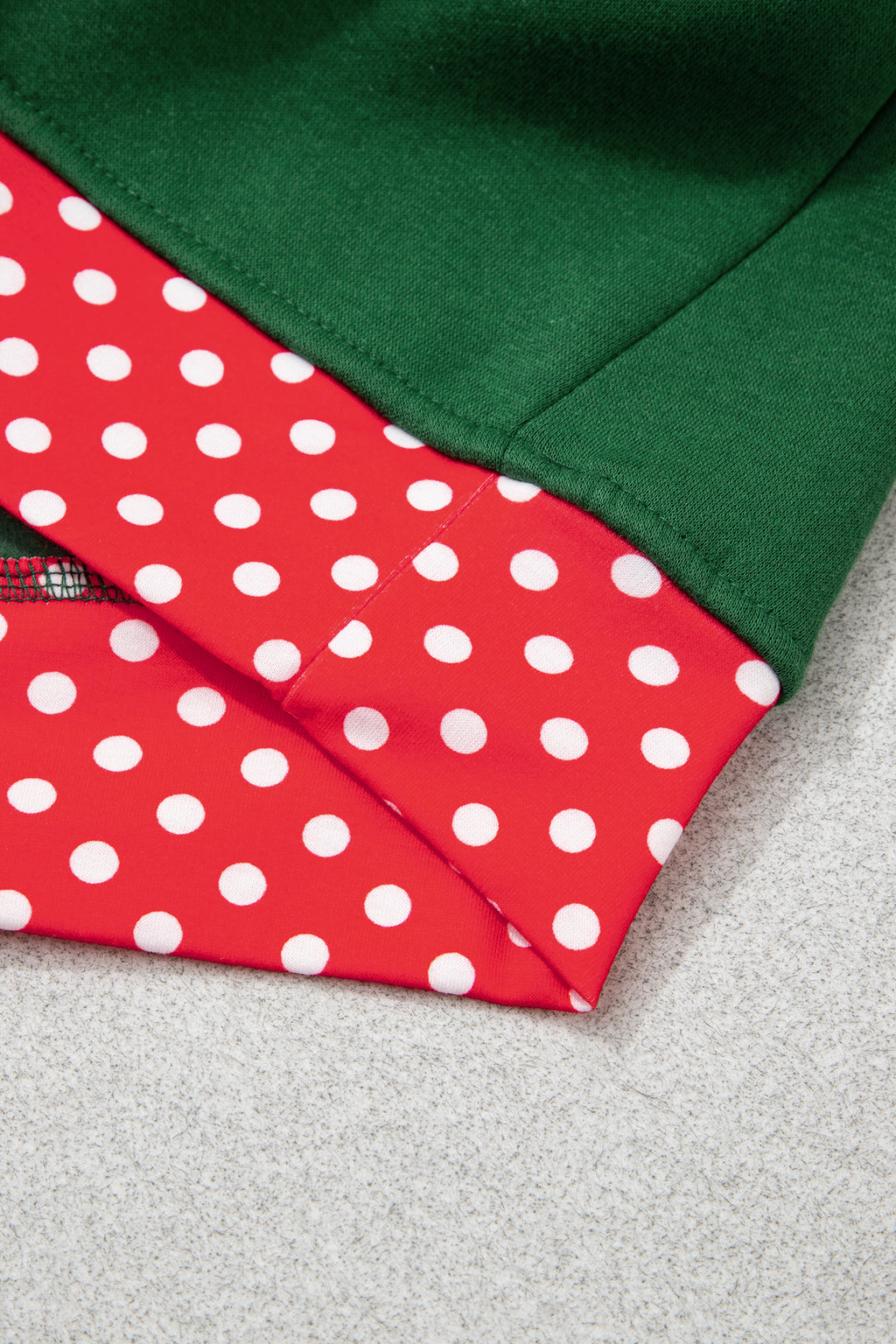 Dirty blue Polka Dot Patchwork Round Neck Plus Size Sweatshirt
